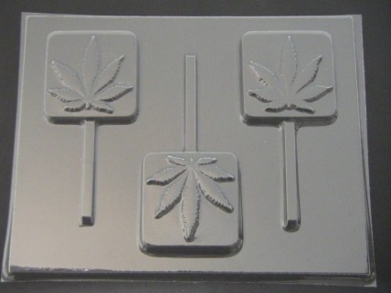 535 Bar Pot Leaf Marijuana Chocolate or Hard Candy Lollipop Mold